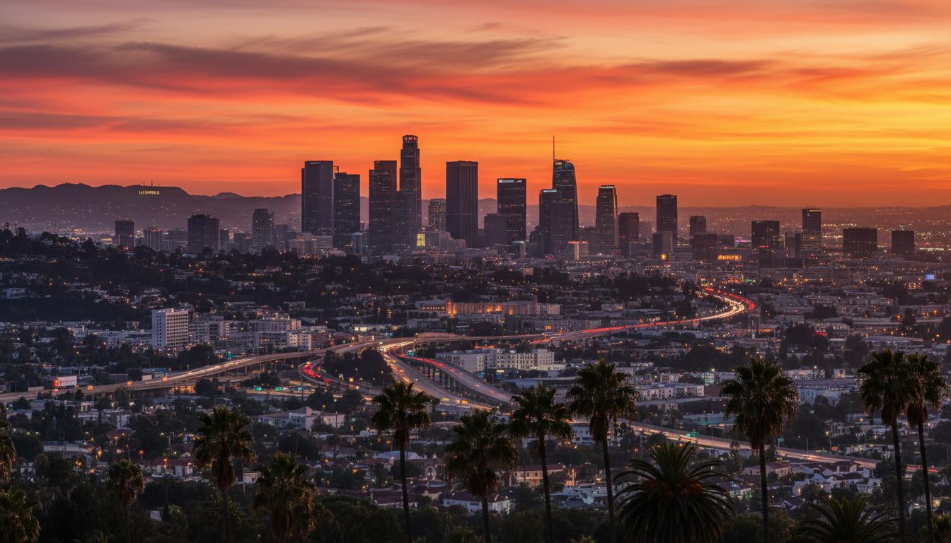 Los Angeles skyline at sunset, a featured TIC REALTORS® service area