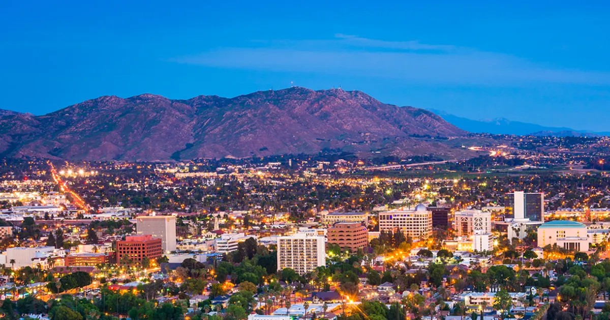 Riverside, CA skyline at dusk, a featured TIC REALTORS® service area